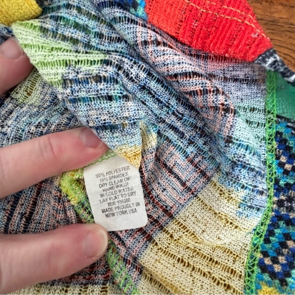 Boho Chic Global Vibe Colorful Patterned  Button-Up Sheer Cover Shirt Women’s M - Picture 6 of 8